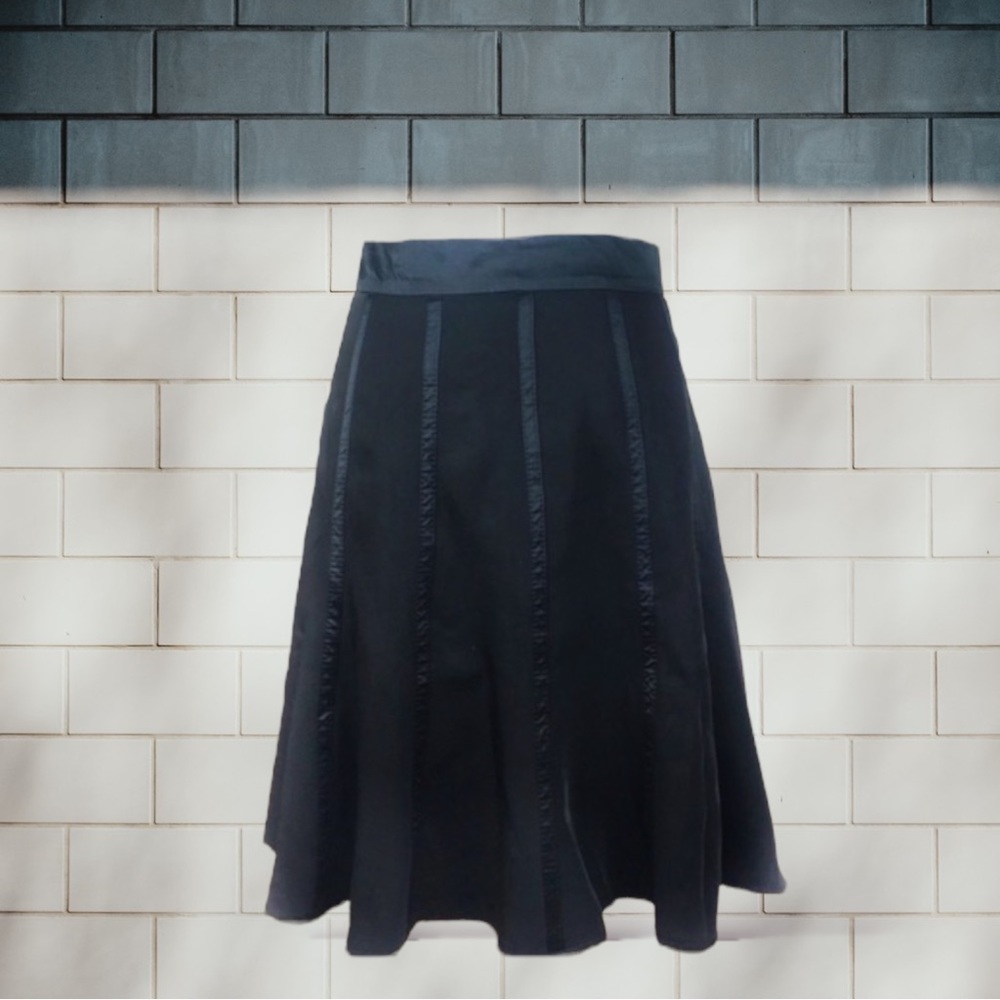 Forever 21 Black A-Line High Waisted Knee Length Skirt
